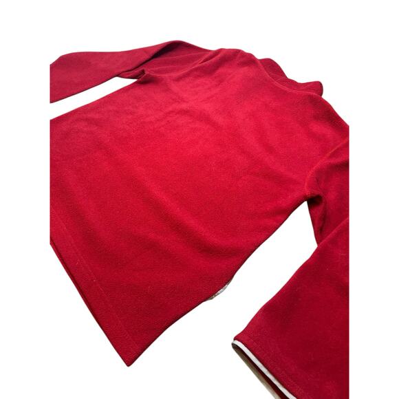 Vintage Men’s Bugle Boy Red Half Zip Fleece Pullover Size Large - Picture 5 of 5